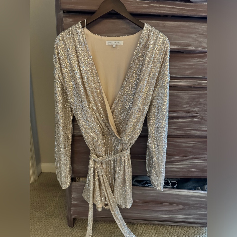 Endless Rose Belted Sequin Romper